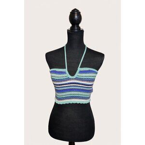 Forever 21 Striped Knit Halter Crop Top – Size S